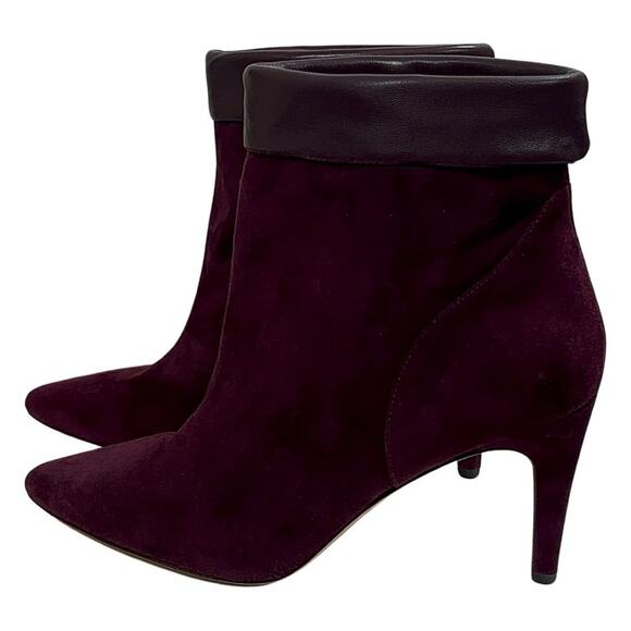 Via Spiga Giulia Suede Mulberry Maroon 9.5M Kitten Stiletto Women's Boot $295 - Picture 6 of 13